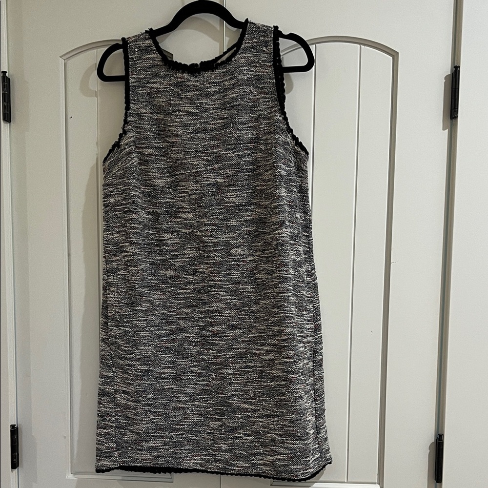 LOFT Black and White Textured Dress